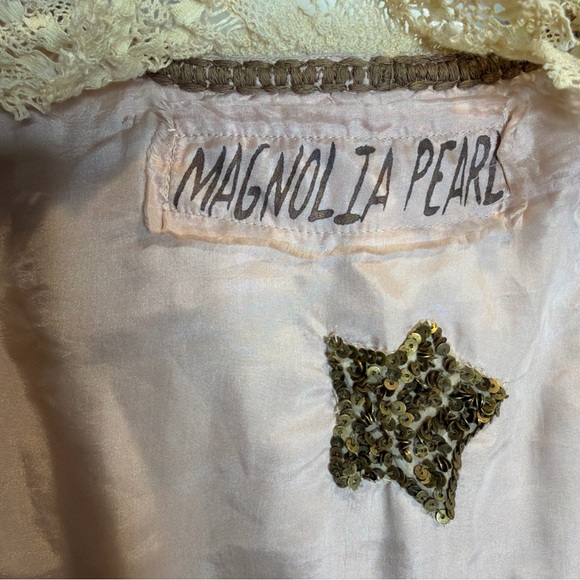 Free People Magnolia Pearl Sequin Star Monique Embellished Lace Trims Jacket OS - Picture 9 of 9